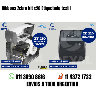 Ribbons Zebra kit x20 Etiquetado textil