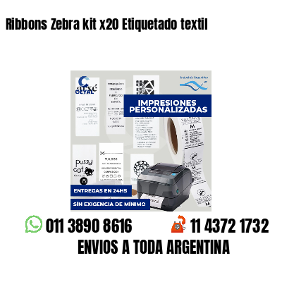 Ribbons Zebra kit x20 Etiquetado textil