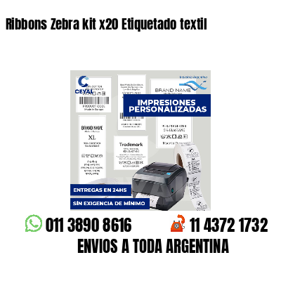 Ribbons Zebra kit x20 Etiquetado textil