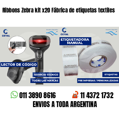 Ribbons Zebra kit x20 Fábrica de etiquetas textiles