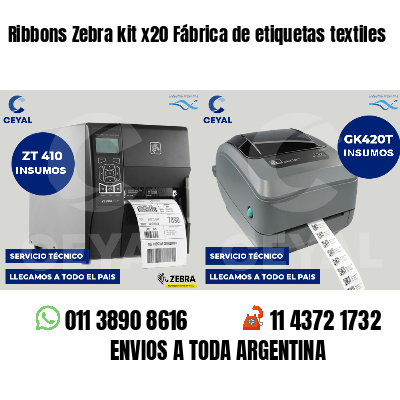 Ribbons Zebra kit x20 Fábrica de etiquetas textiles