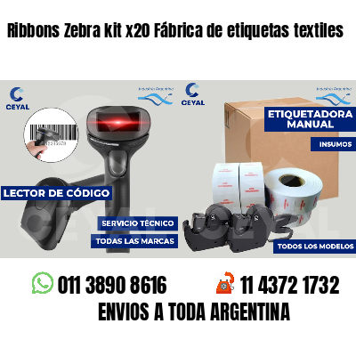 Ribbons Zebra kit x20 Fábrica de etiquetas textiles