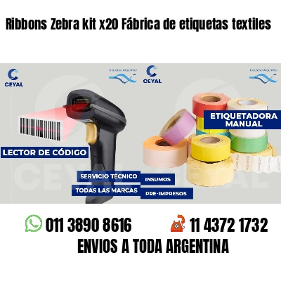 Ribbons Zebra kit x20 Fábrica de etiquetas textiles