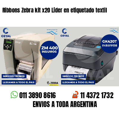 Ribbons Zebra kit x20 Líder en etiquetado textil