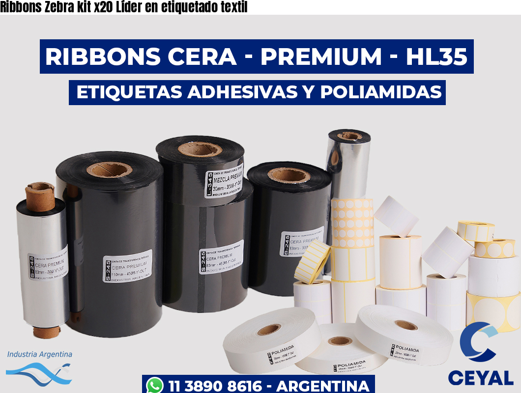 Ribbons Zebra kit x20 Líder en etiquetado textil