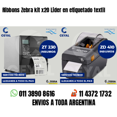 Ribbons Zebra kit x20 Líder en etiquetado textil