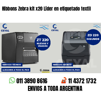 Ribbons Zebra kit x20 Líder en etiquetado textil