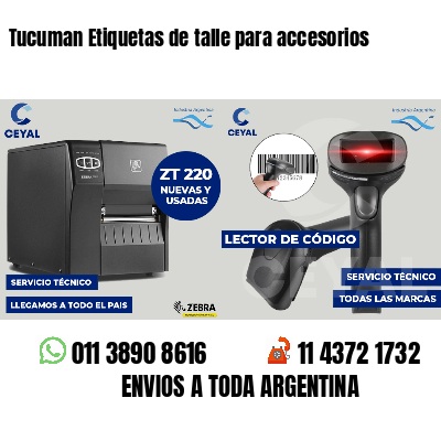 Tucuman Etiquetas de talle para accesorios