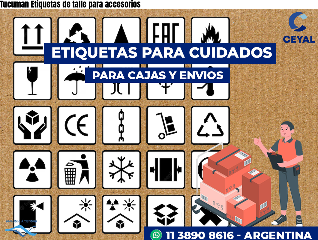 Tucuman Etiquetas de talle para accesorios