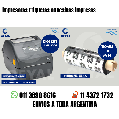 impresoras Etiquetas adhesivas impresas