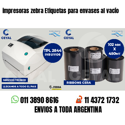 impresoras zebra Etiquetas para envases al vacío
