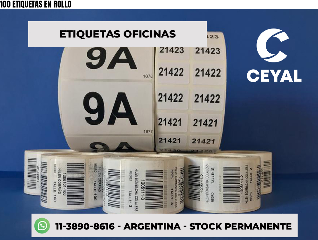 100 ETIQUETAS EN ROLLO