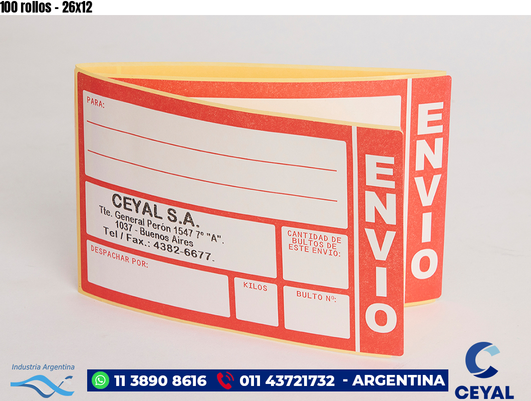 100 rollos - 26x12