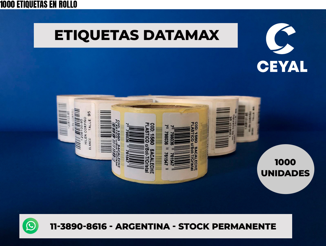 1000 ETIQUETAS EN ROLLO