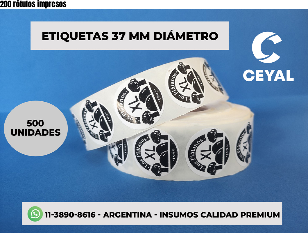200 rótulos impresos