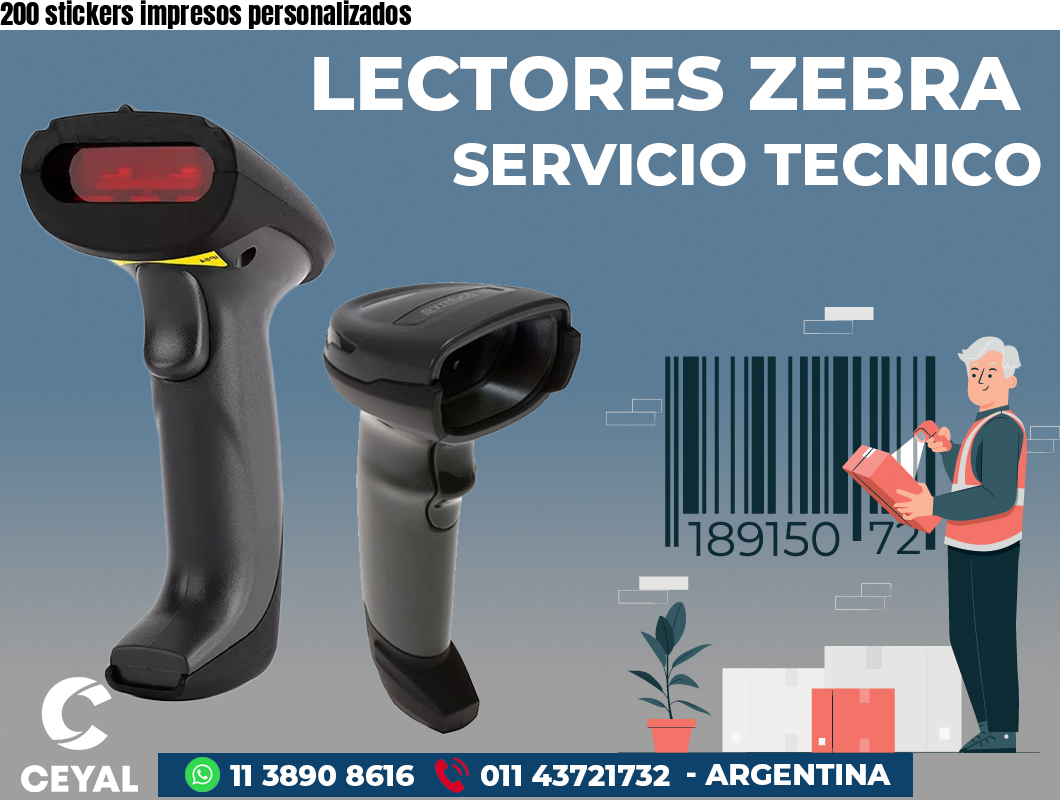 200 stickers impresos personalizados