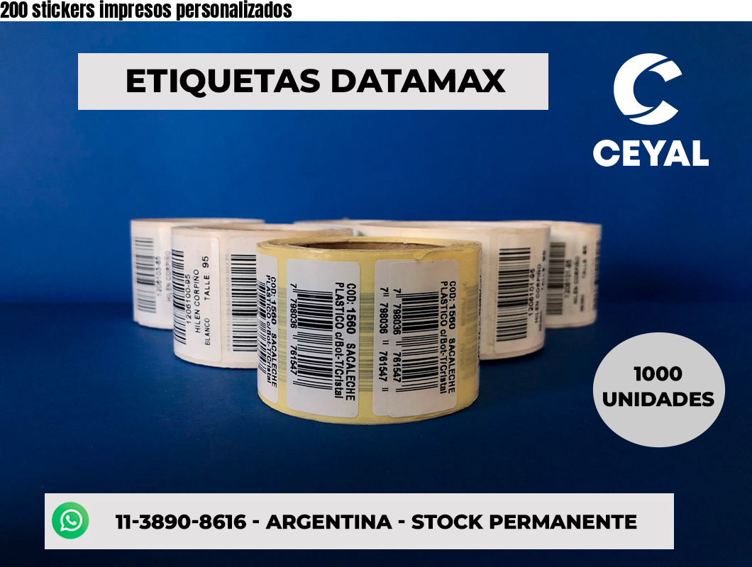 200 stickers impresos personalizados