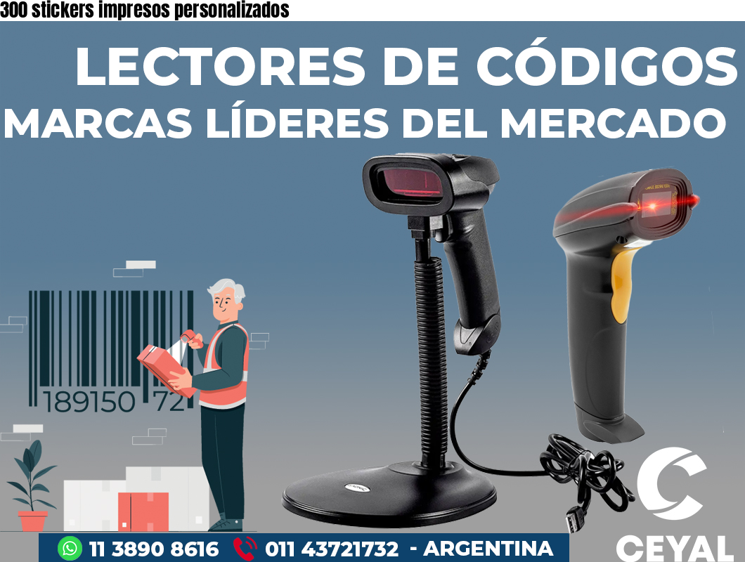 300 stickers impresos personalizados