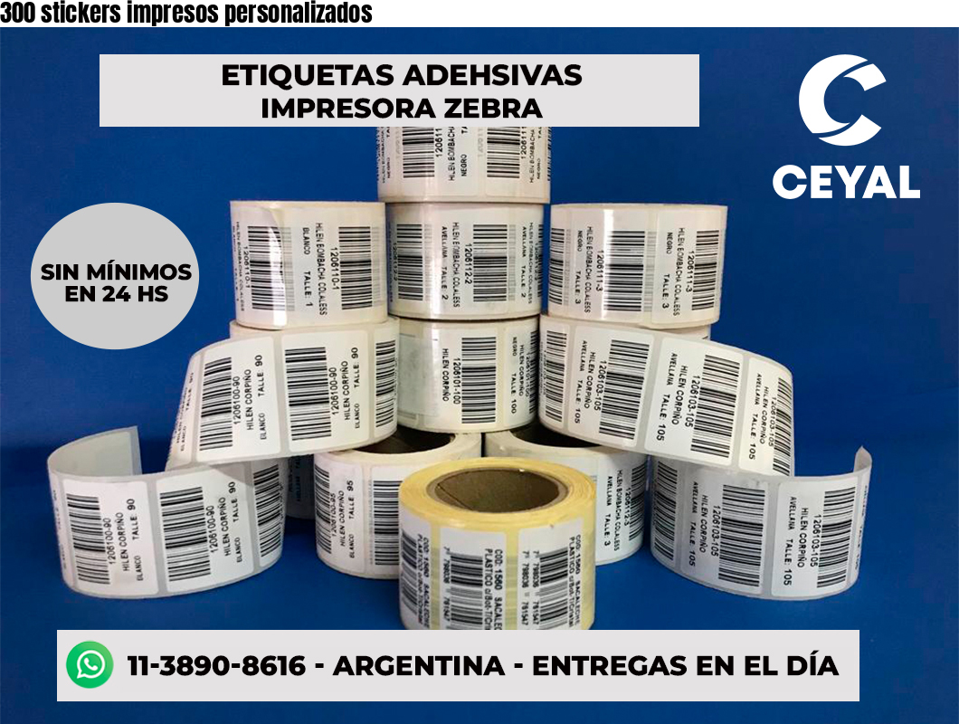 300 stickers impresos personalizados