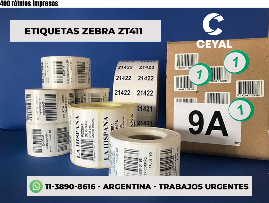 400 rótulos impresos