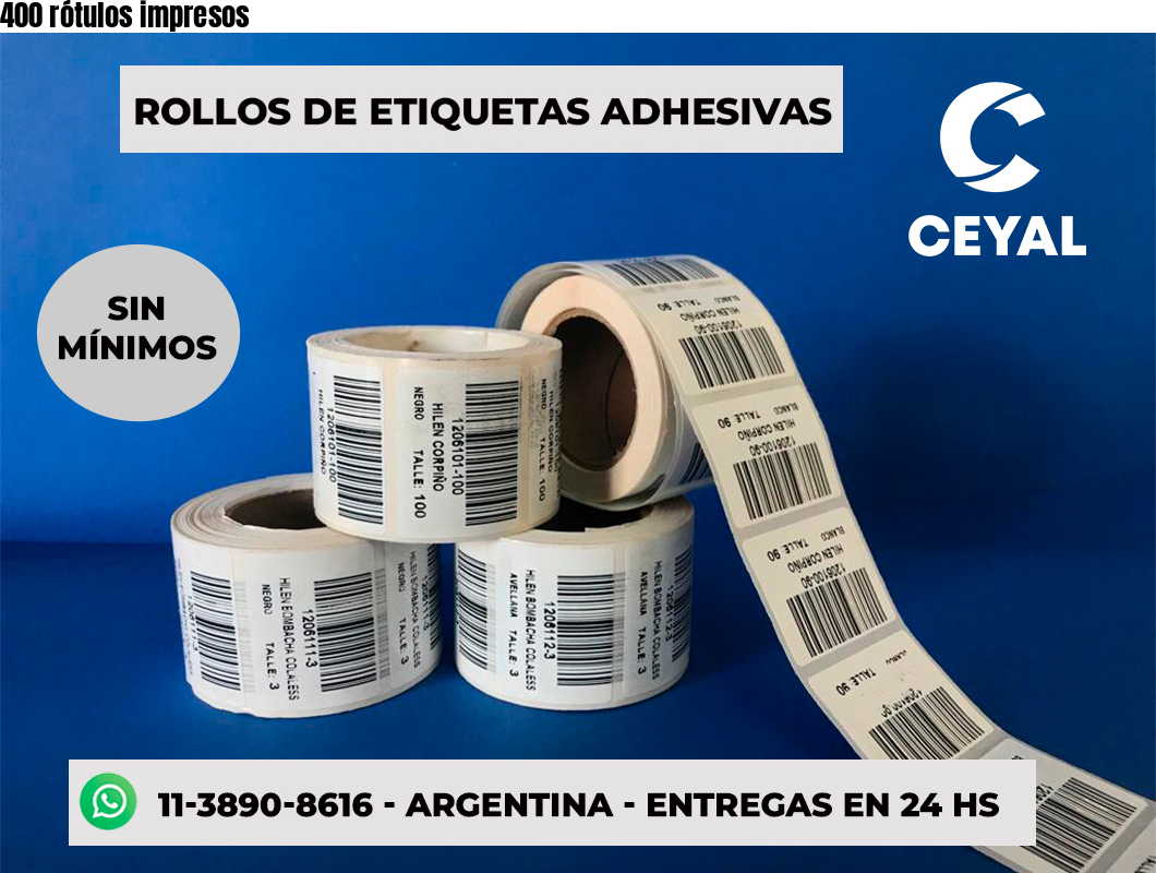 400 rótulos impresos