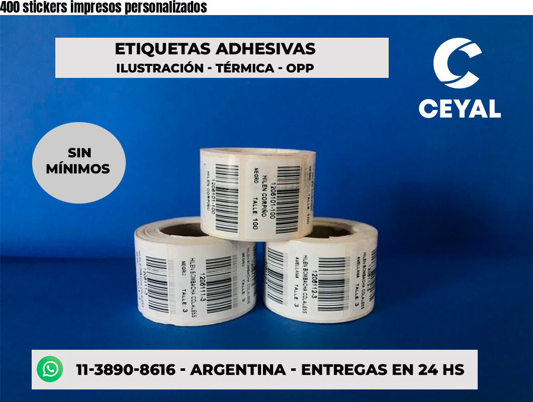 400 stickers impresos personalizados
