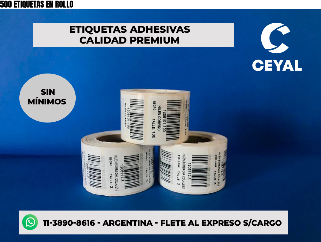 500 ETIQUETAS EN ROLLO