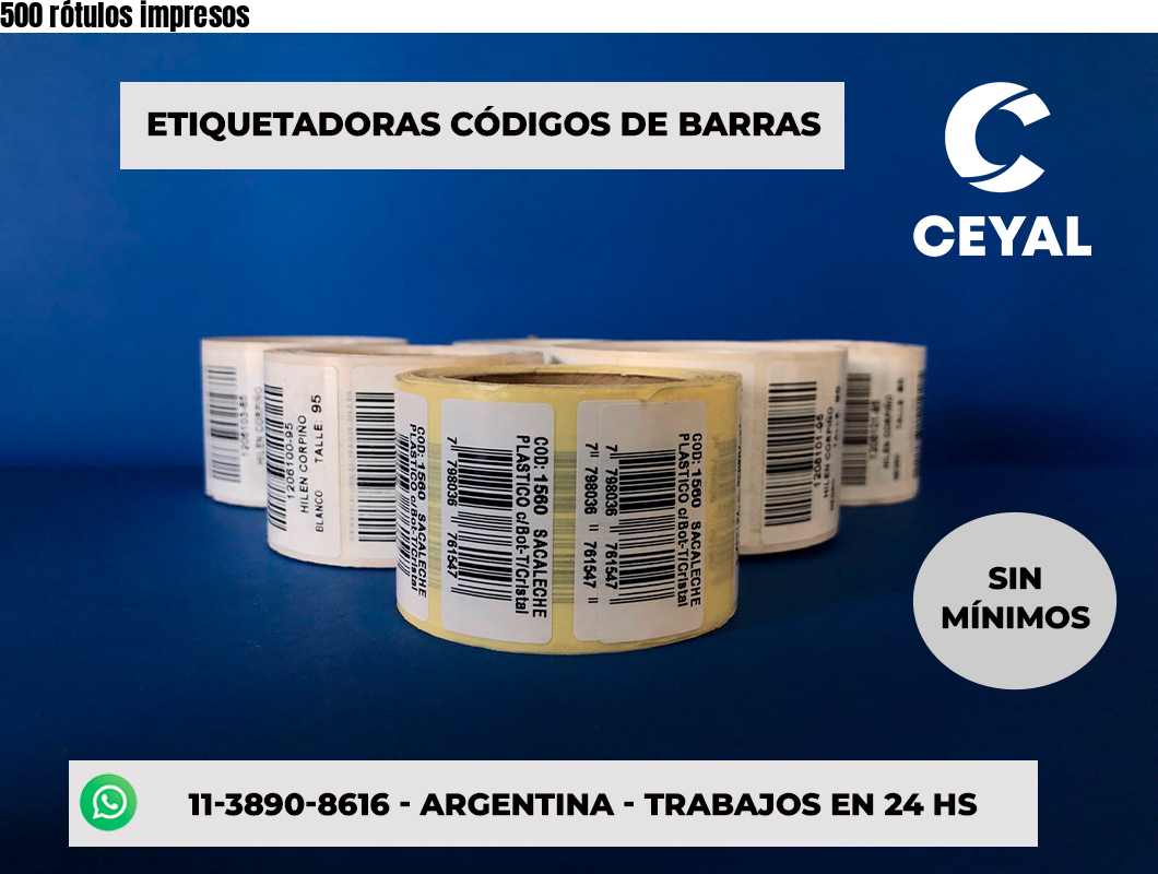 500 rótulos impresos