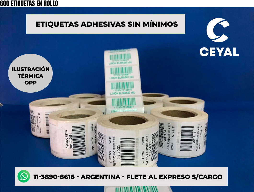 600 ETIQUETAS EN ROLLO