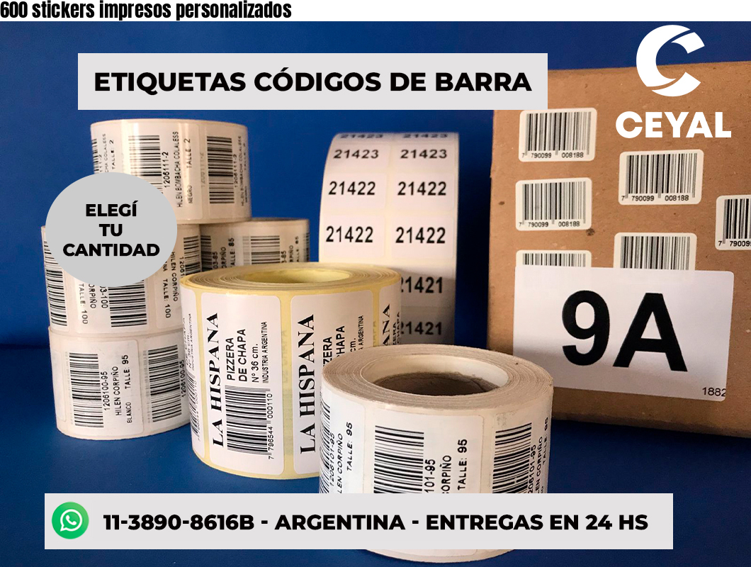 600 stickers impresos personalizados