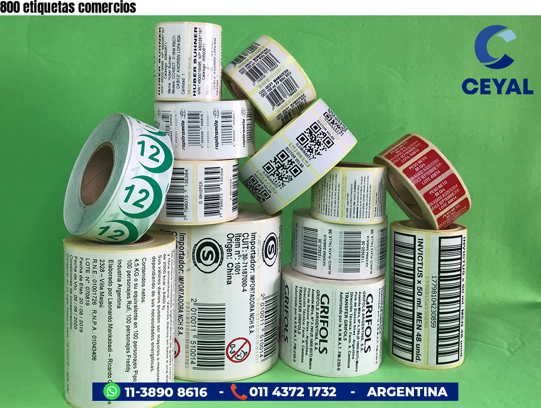 800 etiquetas comercios