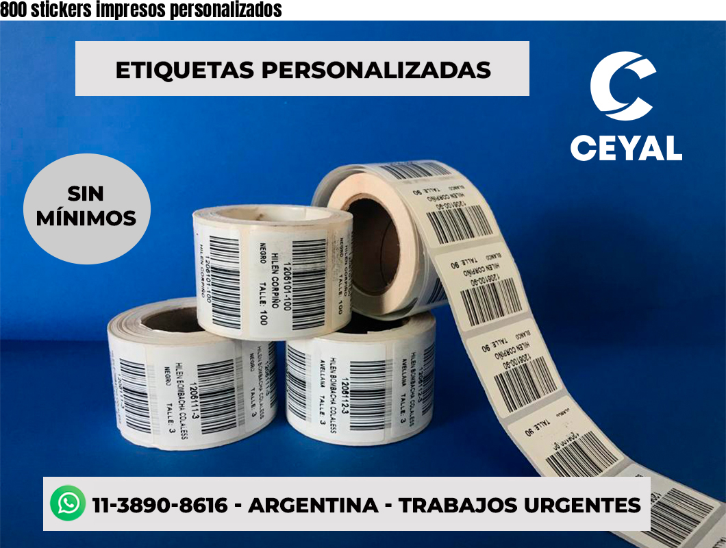 800 stickers impresos personalizados