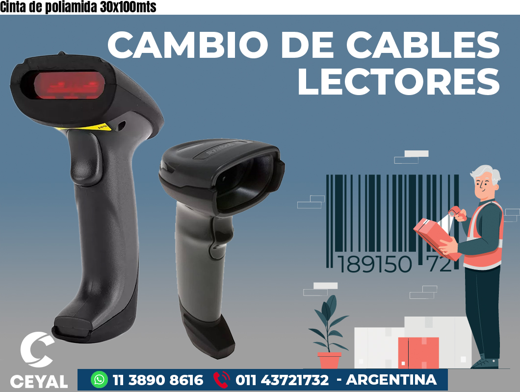 Cinta de poliamida 30x100mts