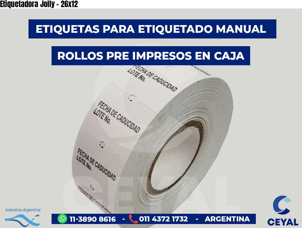 Etiquetadora Jolly - 26x12