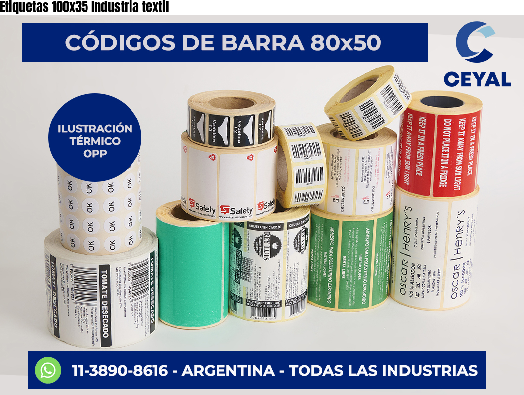 Etiquetas 100×35 Industria textil