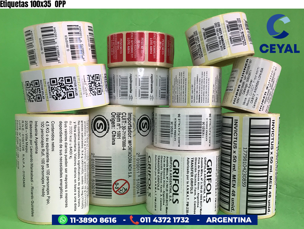 Etiquetas 100x35  OPP