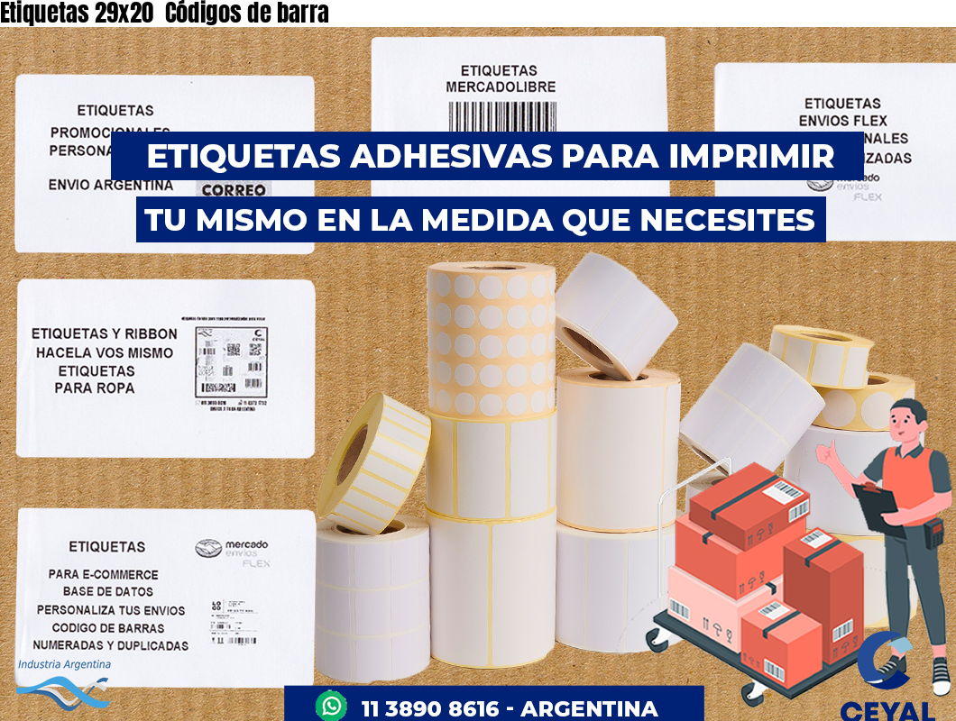 Etiquetas 29x20  Códigos de barra