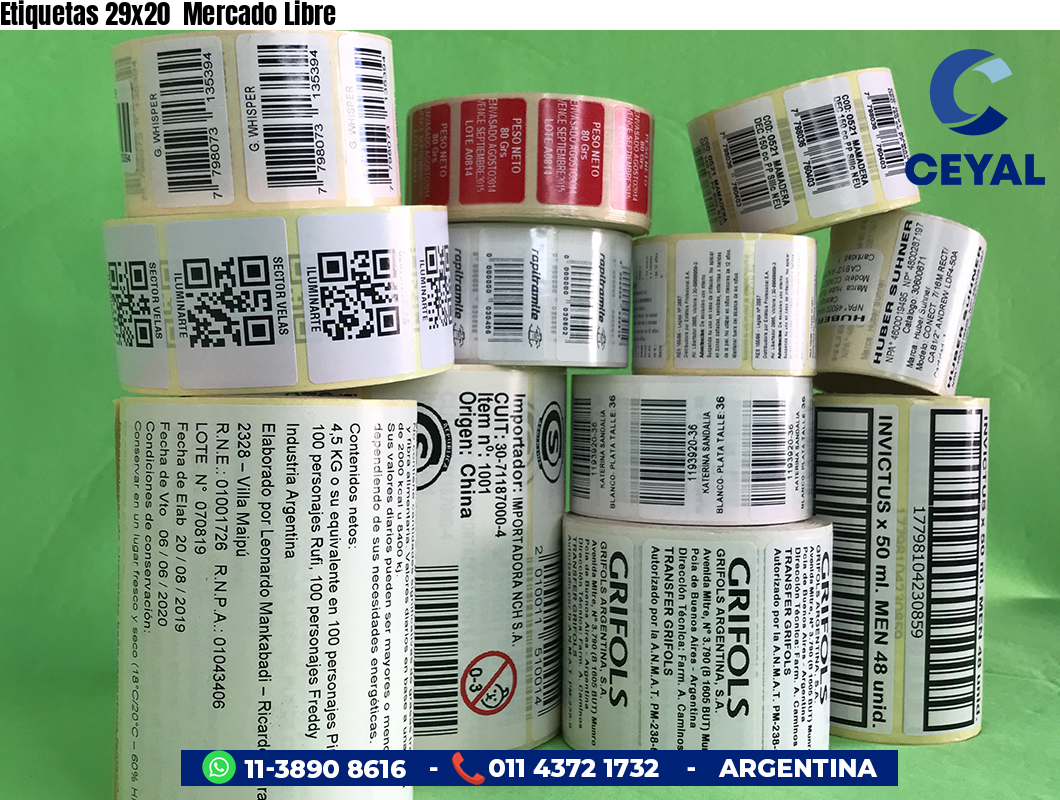 Etiquetas 29x20  Mercado Libre