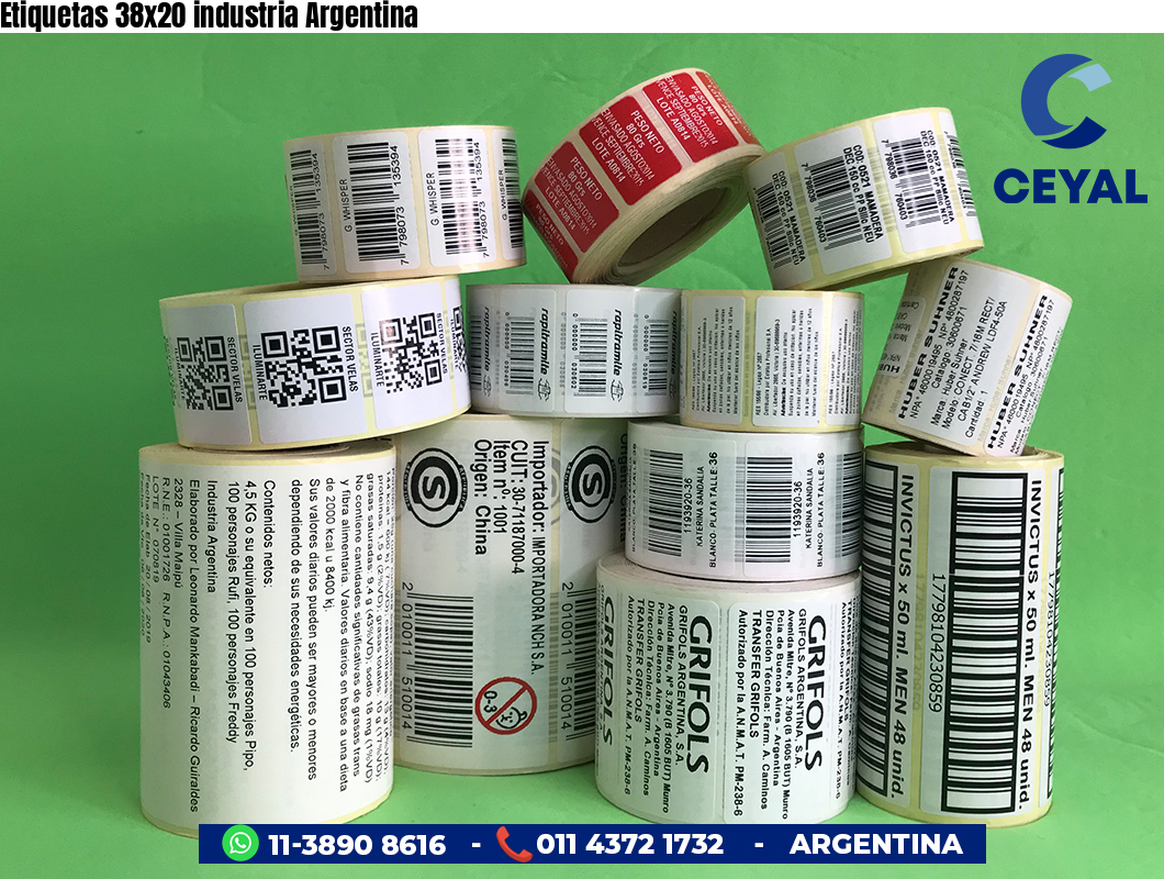 Etiquetas 38x20 industria Argentina