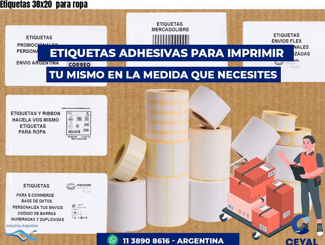 Etiquetas 38x20  para ropa