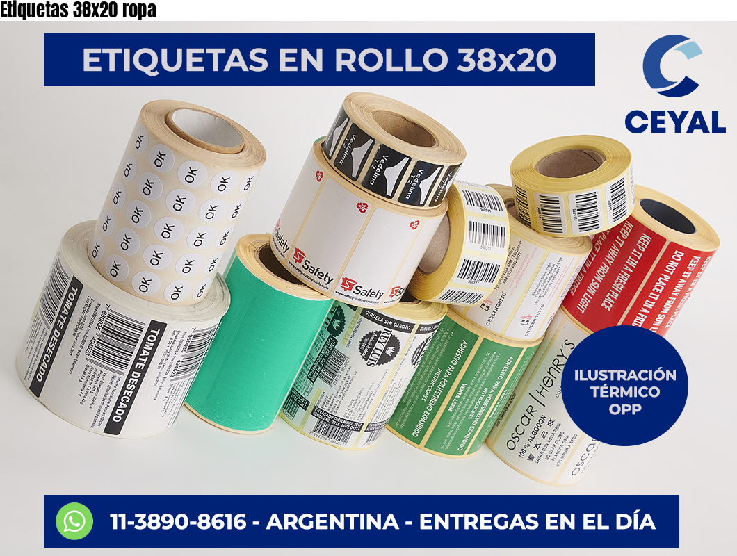 Etiquetas 38×20 ropa