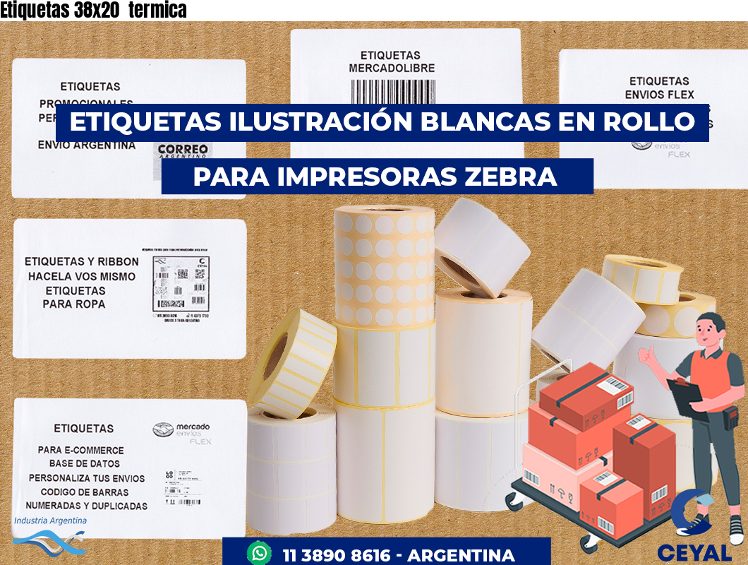 Etiquetas 38x20  termica