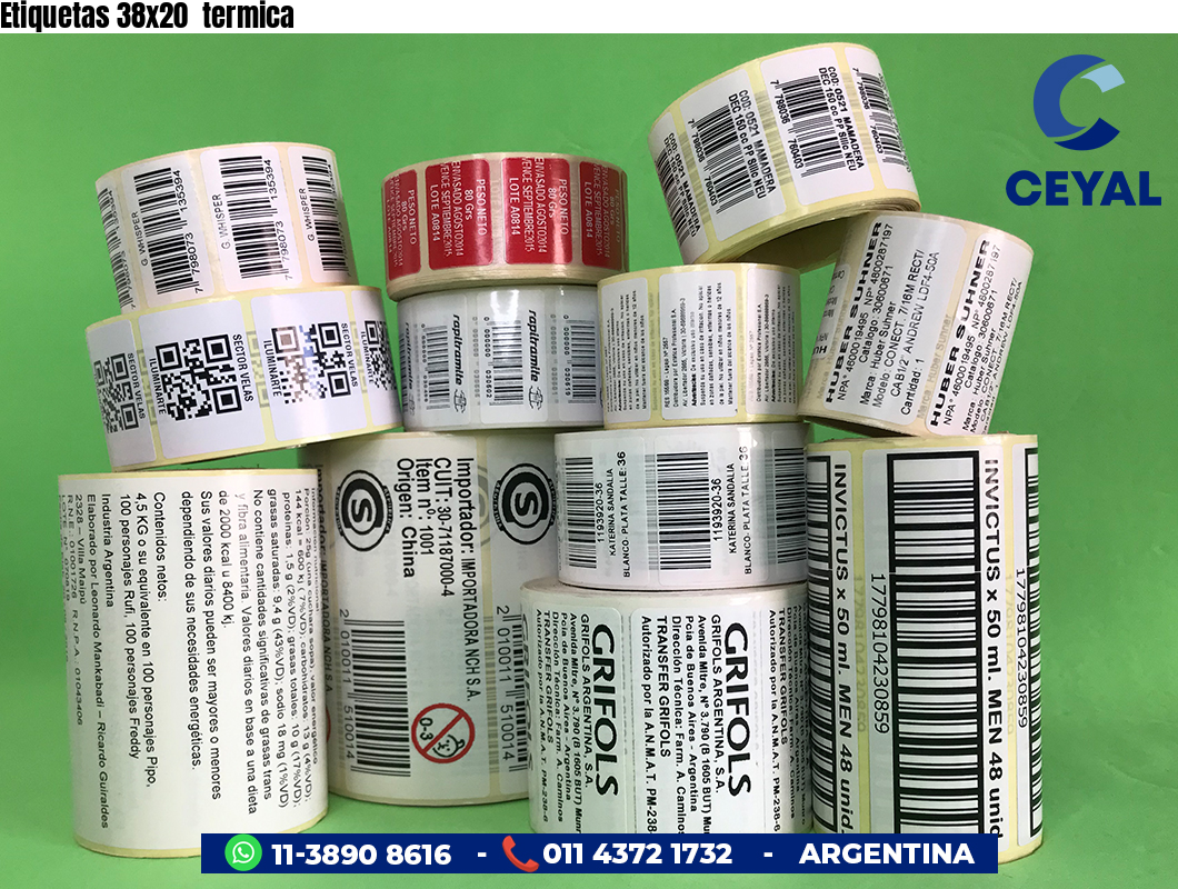 Etiquetas 38x20 termica