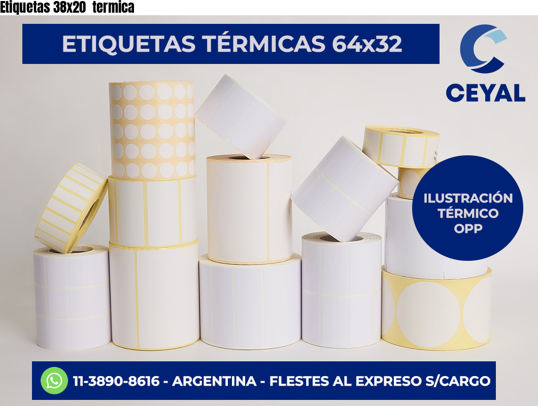 Etiquetas 38x20 termica
