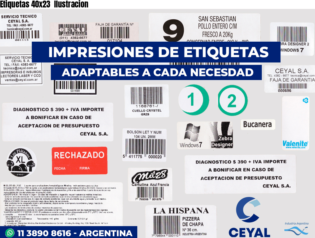 Etiquetas 40x23  Ilustracion