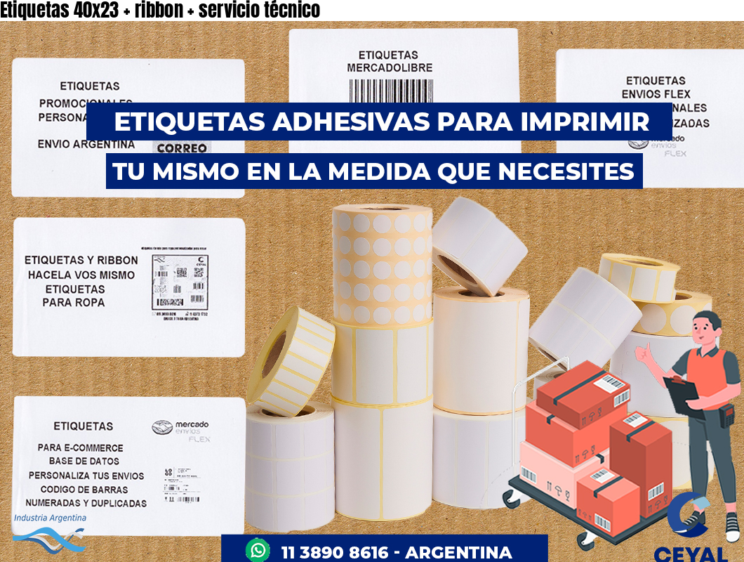 Etiquetas 40x23 ribbon servicio técnico