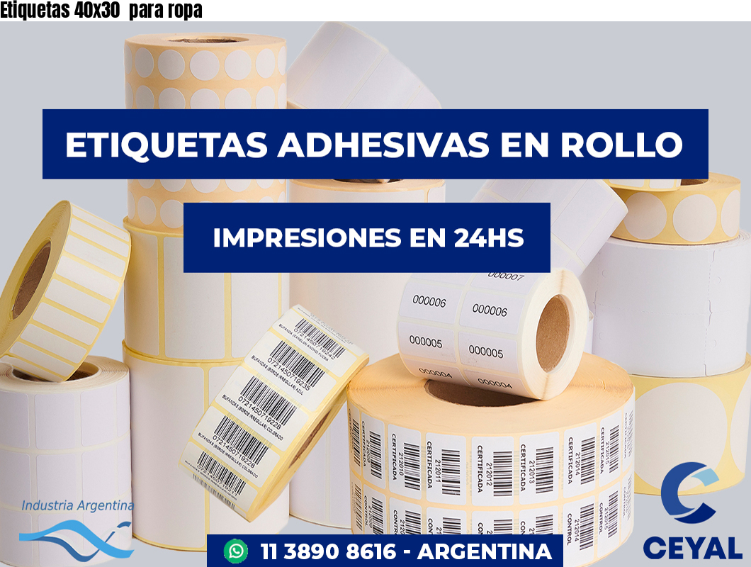 Etiquetas 40x30  para ropa