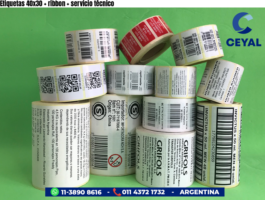 Etiquetas 40x30   ribbon   servicio técnico
