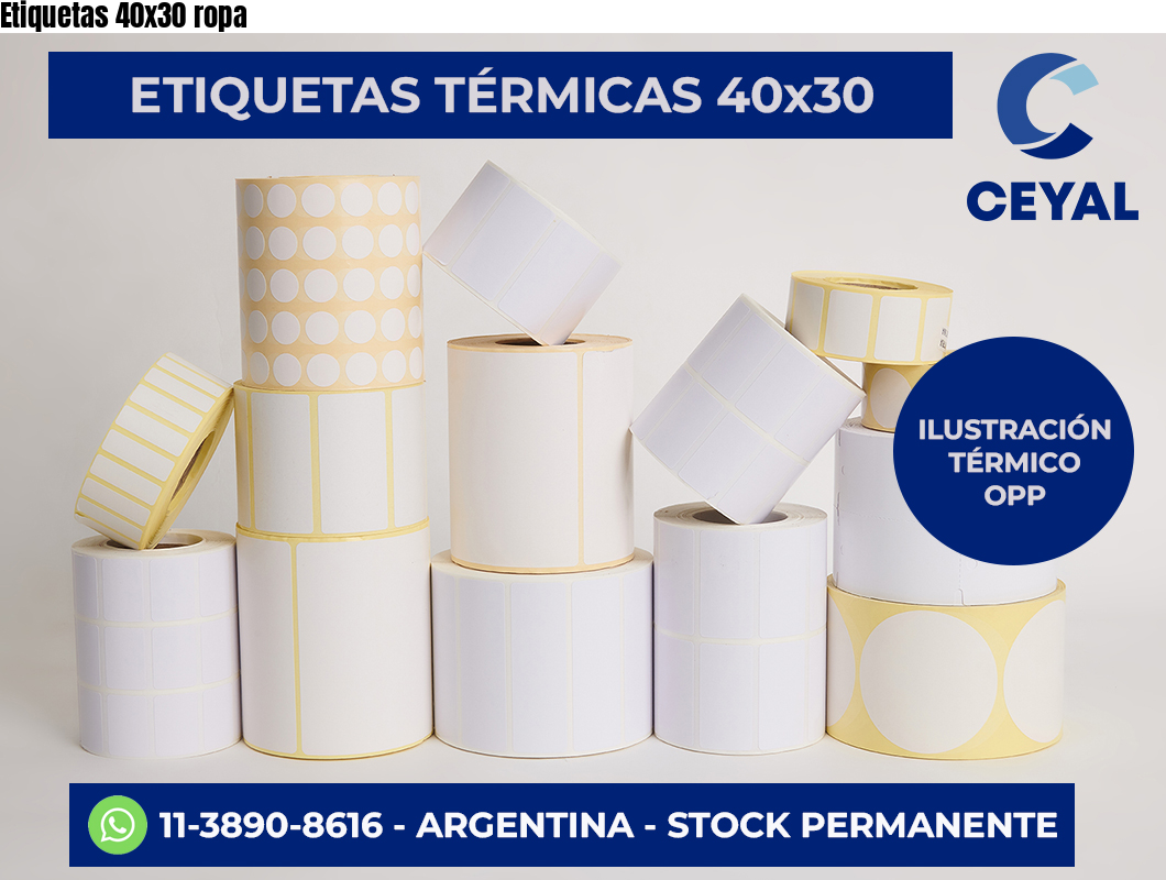 Etiquetas 40×30 ropa