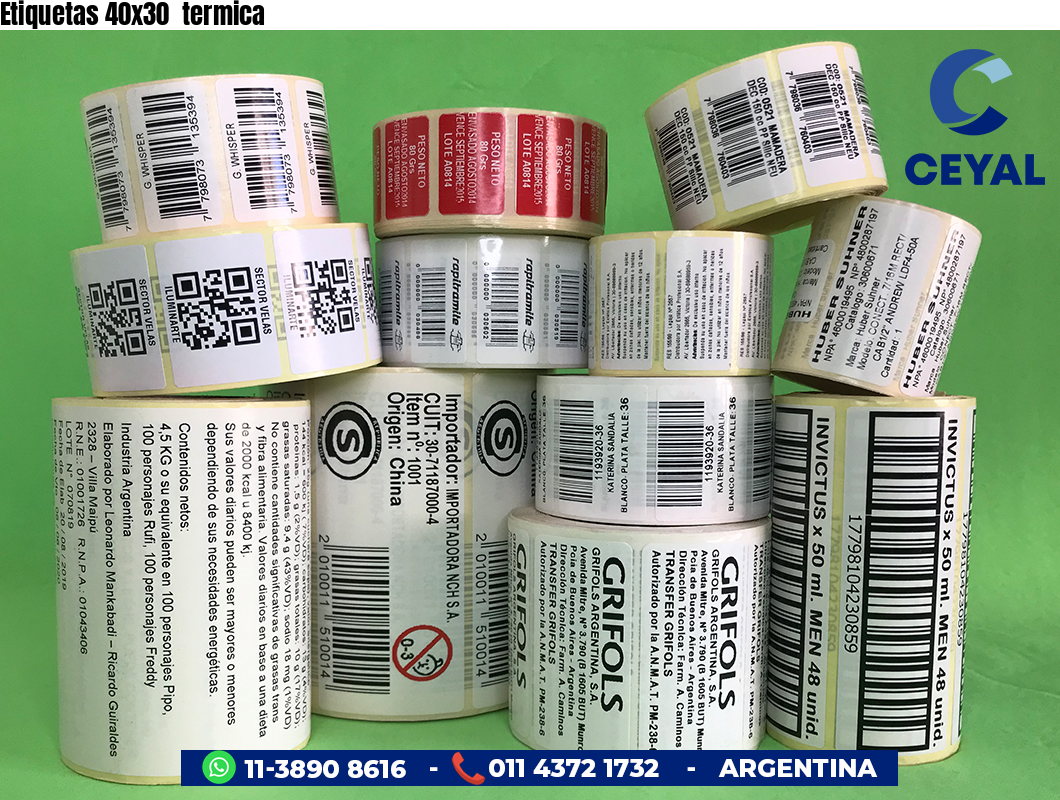 Etiquetas 40x30  termica